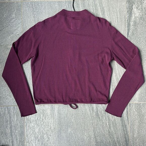 NWT REVOLVE Chaser Long Sleeve 3/4 Zipper Mock Neck Semi Cropped Tee Brandy S - Picture 8 of 14